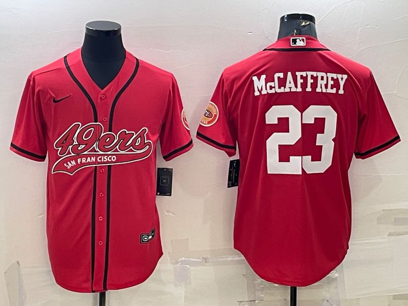 Men San Francisco 49ers #23 Mccaffrey Red 2022 Nike Co branded NFL Jersey